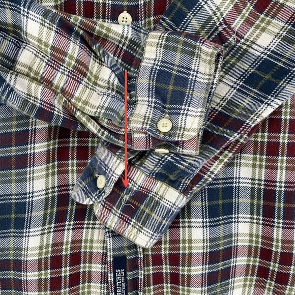 Britches Cabin Shirt Button Down Flannel Mens M Red Blue Heritage Plaid Cotton - Picture 8 of 10